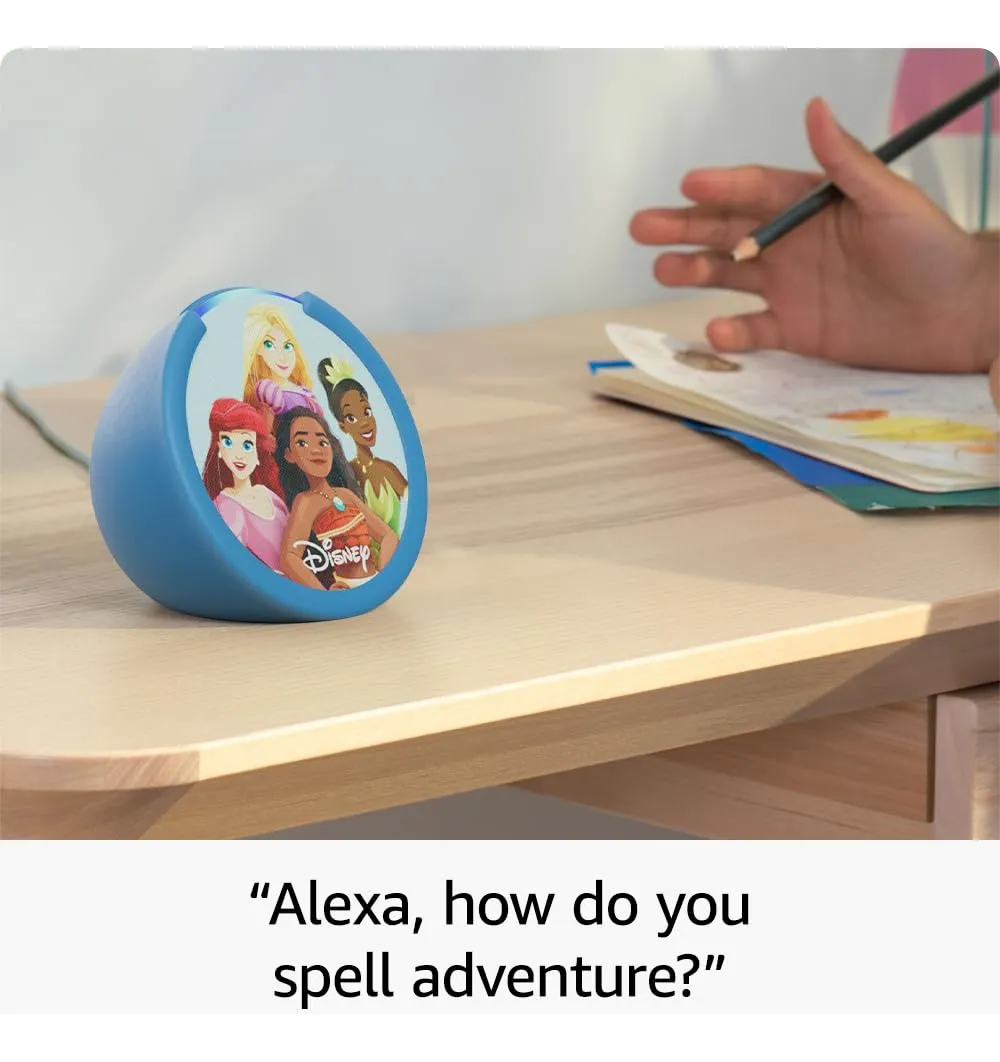 Amazon Echo Pop Kids Disney Princess – Parlante Inteligente con Alexa - Imagen 2