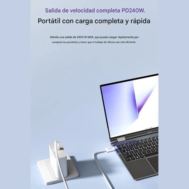 Cable USB Tipo C a Tipo C PZX V198 60W 2 Metros – Carga Rápida y Mayor Alcance - Imagen 2