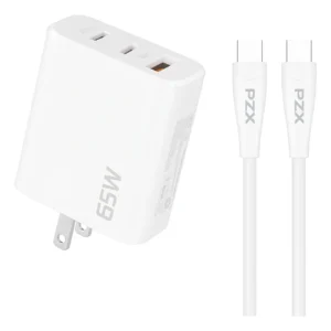 Cargador Rápido 65W USB Tipo C PZX P69 – Carga Eficiente para Celular, Tablet y Laptop