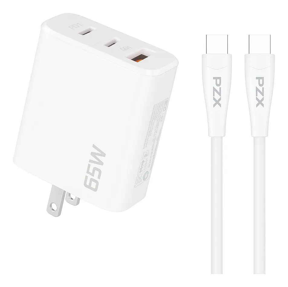 Cargador Rápido 65W USB Tipo C PZX P69 – Carga Eficiente para Celular, Tablet y Laptop