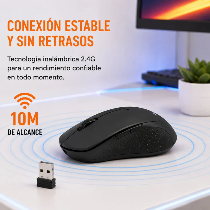 Mouse Inalámbrico Slim USB 2.4G a Batería Jertech JR10 - Imagen 4